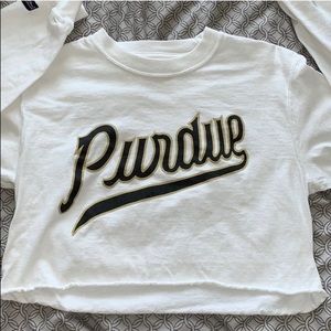 Purdue long sleeve cropped t-shirt